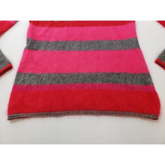 209 wst 38 Womens Sweater Long Sleeve Mock Neck 100% Cashmere Striped XS - Picture 3 of 10